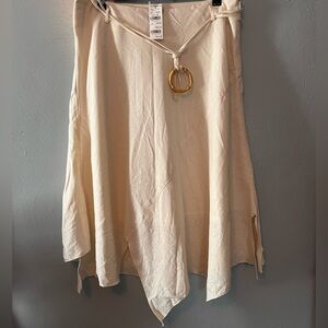 NWT B.Moss Linen Size 14 Uneven hem on asymmetrical hem flowy skirt